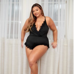 Scalloped pitsikoristeinen bodysuit seksikäs kääre edessä olevia teddies ja bustiers